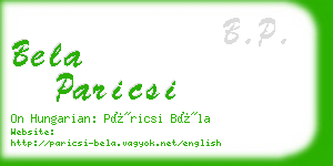 bela paricsi business card